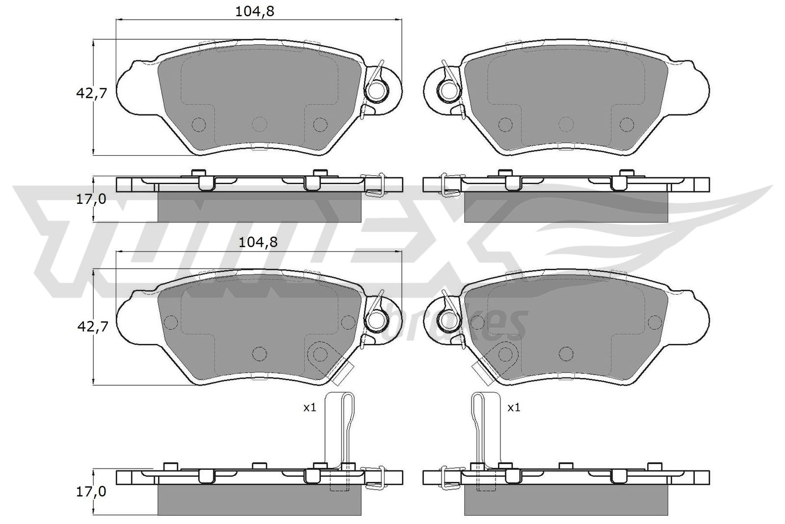 Sada brzdových platničiek kotúčovej brzdy TOMEX Brakes